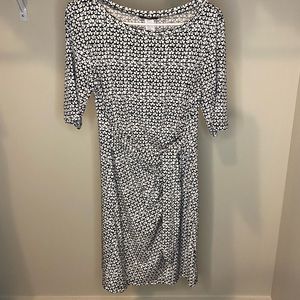 JBS- Women’s dress- size Medium- black and white with 3/4 sleeves